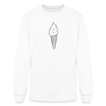 Minimal Ice Cream Cone Line Art - Men's Long Sleeve T-Shirt - white - Front