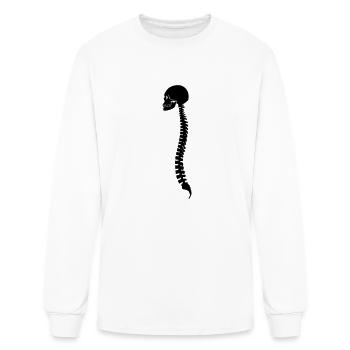 Skull and Spinal Cord (Spine) Bones Silhouette - Men's Long Sleeve T-Shirt - white - Front