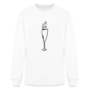 Champagne glass - Men's Long Sleeve T-Shirt - white - Front