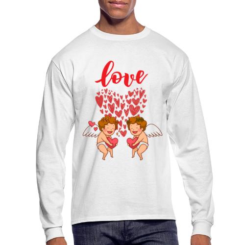 Cupid Love Designs, cupid love angel vibration. - Men's Long Sleeve T-Shirt