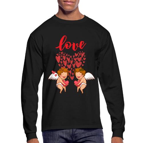 Cupid Love Designs, cupid love angel vibration. - Men's Long Sleeve T-Shirt