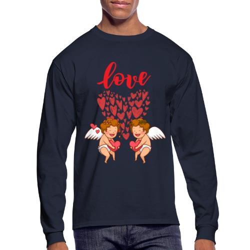 Cupid Love Designs, cupid love angel vibration. - Men's Long Sleeve T-Shirt