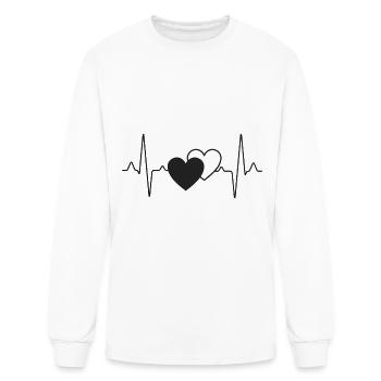 loved hearts heartbeat - Men's Long Sleeve T-Shirt - white - Front