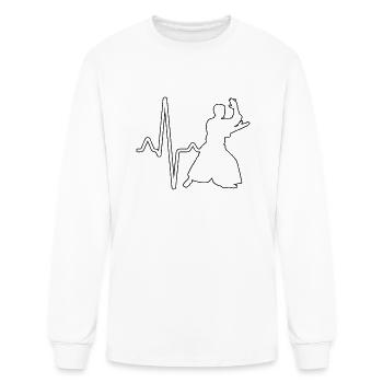 aikido heartbeat - Men's Long Sleeve T-Shirt - white - Front