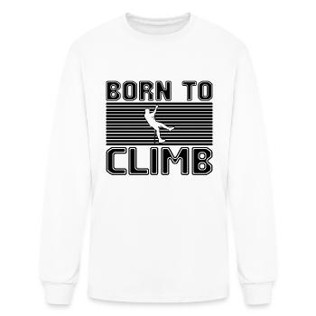 born to climb - Men's Long Sleeve T-Shirt - white - Front