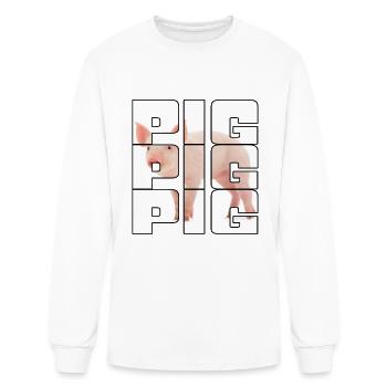 pig - Men's Long Sleeve T-Shirt - white - Front