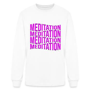 meditation - Men's Long Sleeve T-Shirt - white - Front