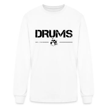 drums - Men's Long Sleeve T-Shirt - white - Front