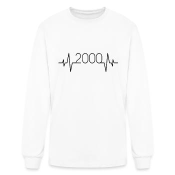 2000 heartbeat - Men's Long Sleeve T-Shirt - white - Front