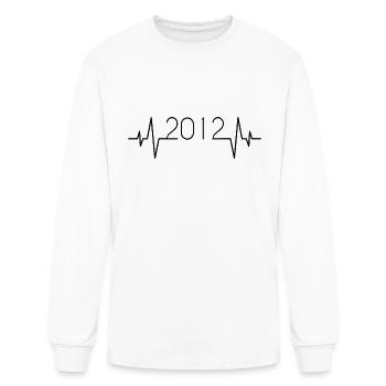 2012 heartbeat - Men's Long Sleeve T-Shirt - white - Front
