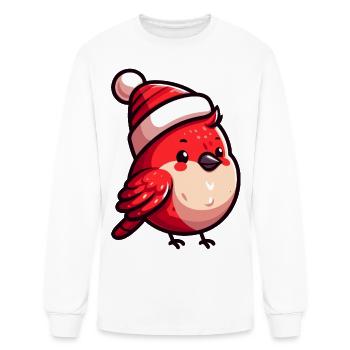 Stylish Cardinal with Hat - Men's Long Sleeve T-Shirt - white - Front