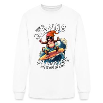 TIME TO SURFING - Men's Long Sleeve T-Shirt - white - Front