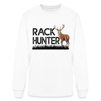 Rack Hunter Whitetail Deer Elk Buck Hunt Hunter - Men's Long Sleeve T-Shirt - white - Front