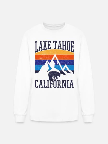 Lake Tahoe California Vintage Souvenir - Men's Long Sleeve T-Shirt - white
