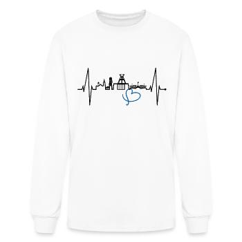 Bochum Skyline Heartbeat Ruhrpott Germany Lover - Men's Long Sleeve T-Shirt - white - Front