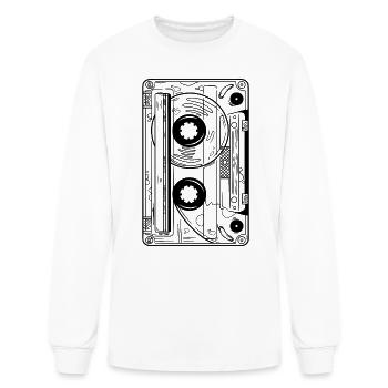 Cassette Tape 90s Party 80s Outfit Audio Mixtape - Men's Long Sleeve T-Shirt - white - Front