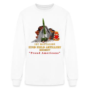 Army 1st Bn 32nd FAR Proud Americans MGM 52 Lance - Men's Long Sleeve T-Shirt - white - Front
