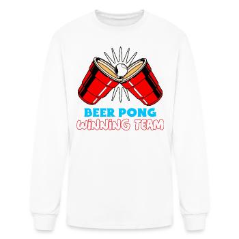 Beer Pong Winning Beer Bottle Beer Tent Beer Mug - Men's Long Sleeve T-Shirt - white - Front