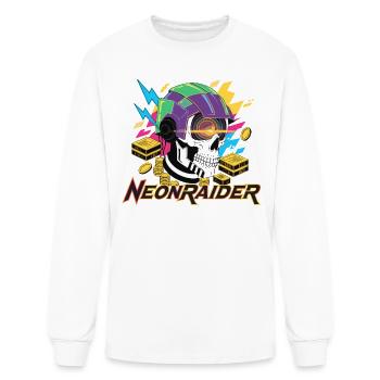 Neon Raider Skull Helmet - Men's Long Sleeve T-Shirt - white - Front