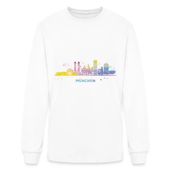 Munich skyline colorful cityscape Munich - Men's Long Sleeve T-Shirt - white - Front