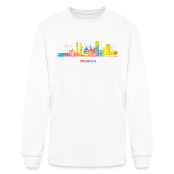 Munich skyline colorful cityscape Munich - Men's Long Sleeve T-Shirt - white - Front