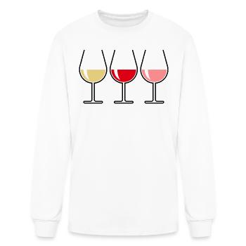 White Wine Red Wine Rosé Wine (Bulbous Open) - Men's Long Sleeve T-Shirt - white - Front