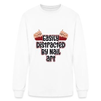 Easily Distracted By Nail Art Nail Tech - Men's Long Sleeve T-Shirt - white - Front