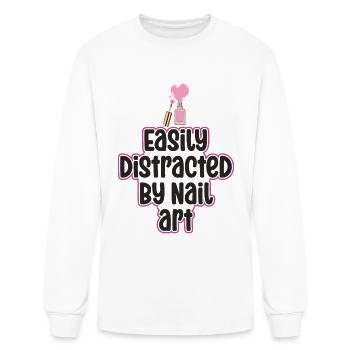 Easily Distracted By Nail Art Nail Tech - Men's Long Sleeve T-Shirt - white - Front