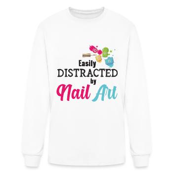 Easily Distracted By Nail Art Nail Tech - Men's Long Sleeve T-Shirt - white - Front