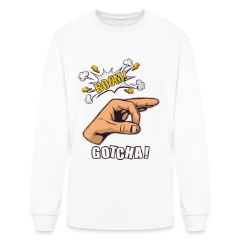 Gotcha Ok Sign Finger Circle Hand Meme - Men's Long Sleeve T-Shirt - white - Front
