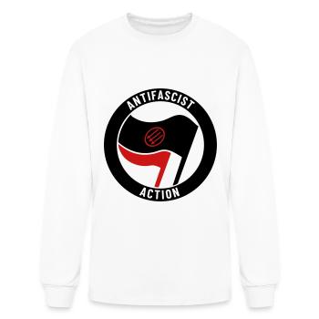 Antifascist Action – Three Arrows (red on black) - Men's Long Sleeve T-Shirt - white - Front