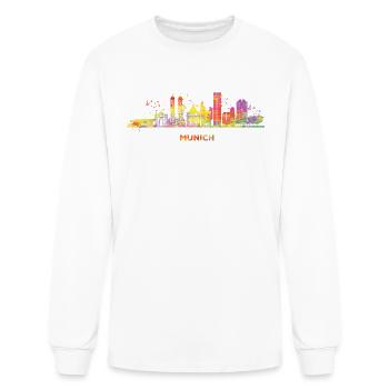 Munich skyline colorful cityscape Munich - Men's Long Sleeve T-Shirt - white - Front
