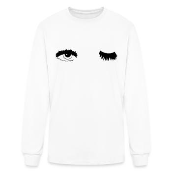 Open and Closed Eyes Hoodie - Men's Long Sleeve T-Shirt - white - Front