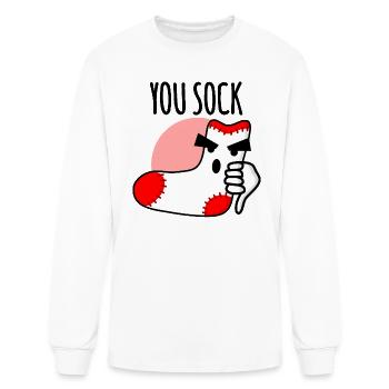 You sock, you suck socks funny pun - Men's Long Sleeve T-Shirt - white - Front