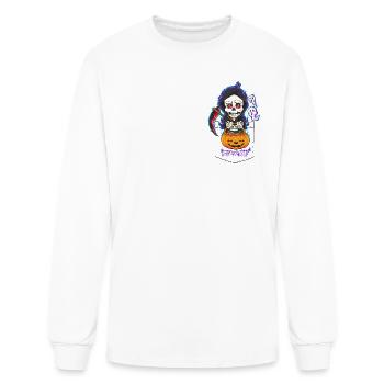 Halloween Pocket Chibi Grim Reaper Trick or Treat - Men's Long Sleeve T-Shirt - white - Front