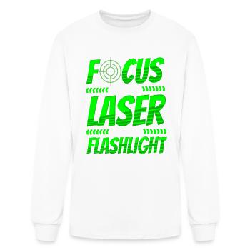 Lasertag Saying Focus With Laser Not A Flashlight - Men's Long Sleeve T-Shirt - white - Front