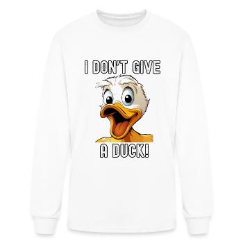 Quacktastic Humor, I don't give a duck. - Men's Long Sleeve T-Shirt - white - Front