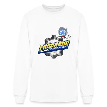 Fandroid Logo with Waving Fandroid - Men's Long Sleeve T-Shirt - white - Front