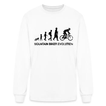 Mountain Biker Evolution - Men's Long Sleeve T-Shirt - white - Front