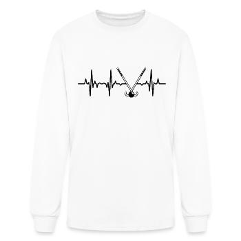 Field Hockey Player Cardiogram - Men's Long Sleeve T-Shirt - white - Front