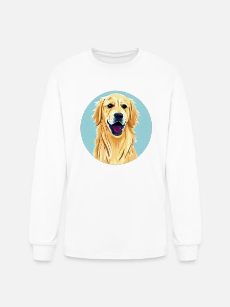 Golden Retriever & Blue Sky - Men's Long Sleeve T-Shirt - white