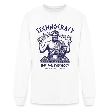 techno dance music edm - Men's Long Sleeve T-Shirt - white - Front