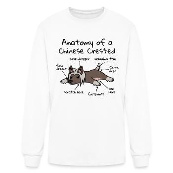 Anatomie d’un Chinois à crête - T-shirt à manches longues Homme - blanc - Devant