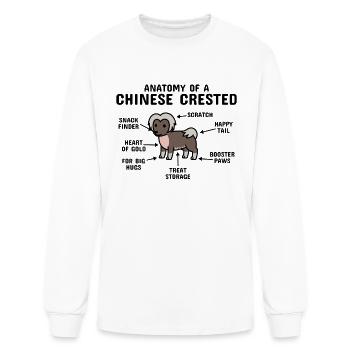 Anatomie d’un Chinois à crête - T-shirt à manches longues Homme - blanc - Devant