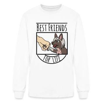 Meilleurs amis chinois à crête pour la vie - T-shirt à manches longues Homme - blanc - Devant