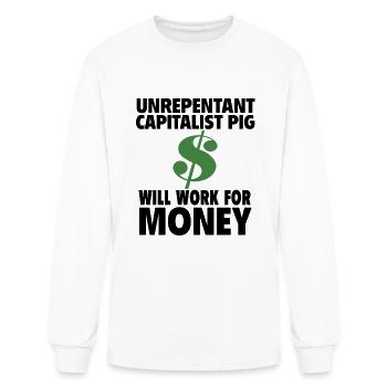 Unrepentant capitalist pig - Men's Long Sleeve T-Shirt - white - Front
