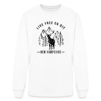 Live Free or Die New Hampshire Hiking - Men's Long Sleeve T-Shirt - white - Front