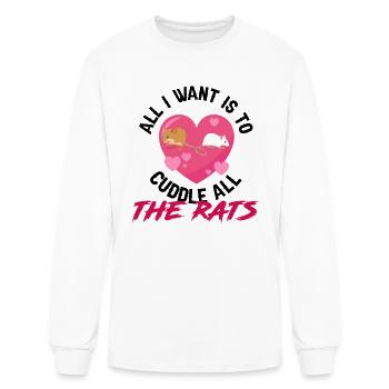 Rat Cuddling Rodent Cuddle Rat Lovers - Men's Long Sleeve T-Shirt - white - Front