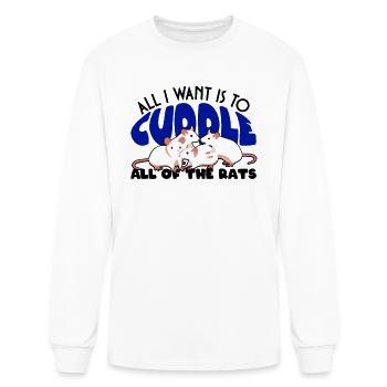 Rat Cuddling Rodent Cuddle Rat Lovers - Men's Long Sleeve T-Shirt - white - Front