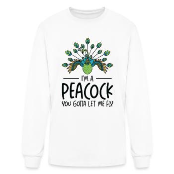 Peacock Flying Inspirational Nature Peacock Fan - Men's Long Sleeve T-Shirt - white - Front